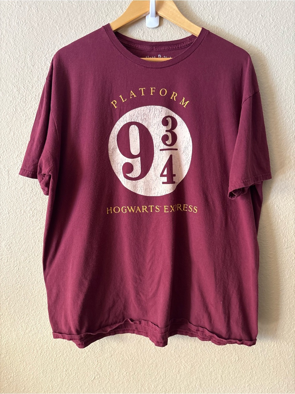 Harry Potter Platform 9¾ Hogwarts Express Graphic T-Shirt Men's 2XL 100% Cotton